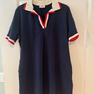 Tuckernuck Navy and White Polo Dress